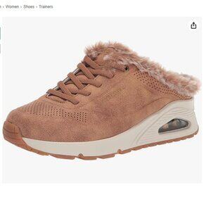 NEW Skechers Uno-Cozy AirSneaker Fur Lined Slip On Camel Fall Winter Size 8.5